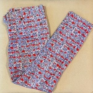 J. Crew Red/Blue/White Liberty Ankle Pant